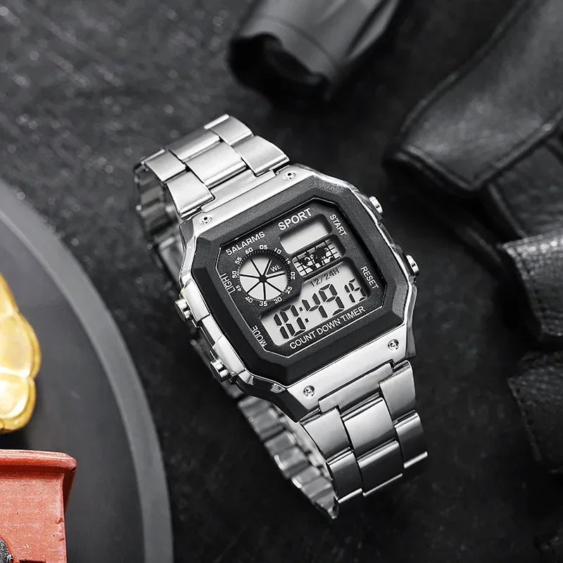 Stainless Steel Waterproof, Electronic Watch for Men