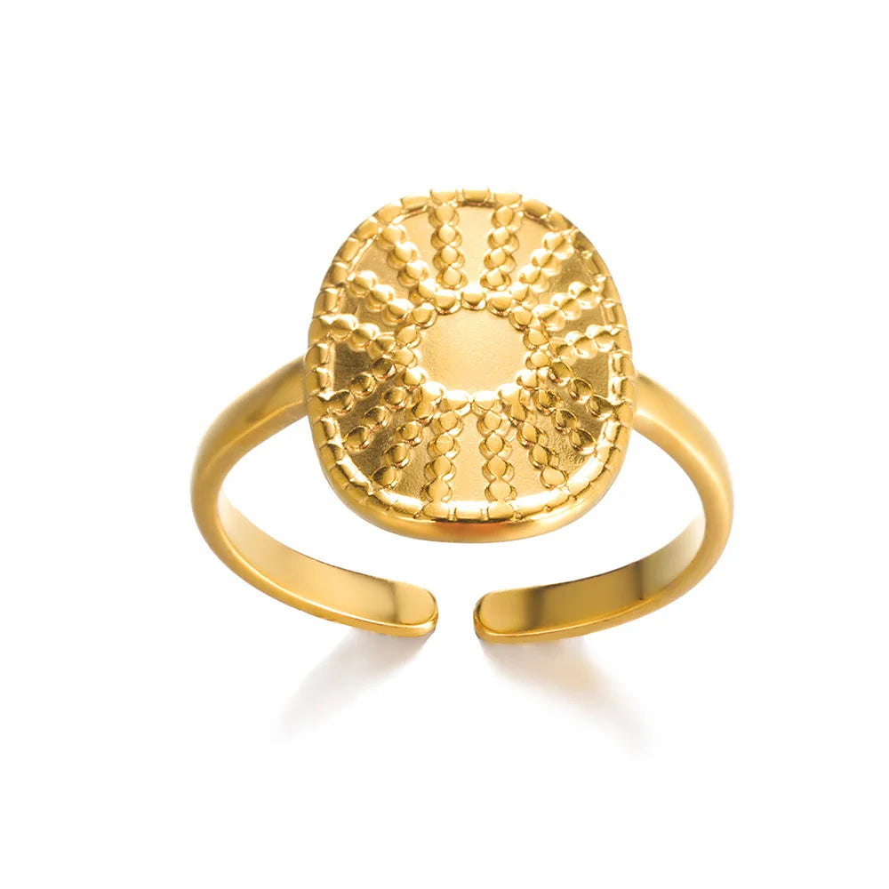 Gold Plated Adjustable Stainless Steel Rings For Women