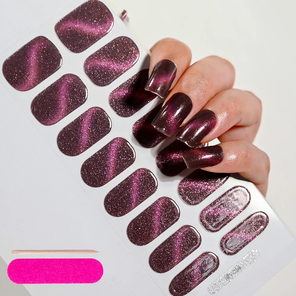UV/LED Lamp Gel Nail Polish Wraps Long-Lasting Full Cover