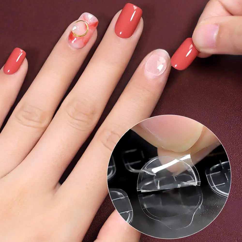 Double Sided False Nail Adhesive Tape, Jelly Clear Waterproof Tabs Nail Glue
