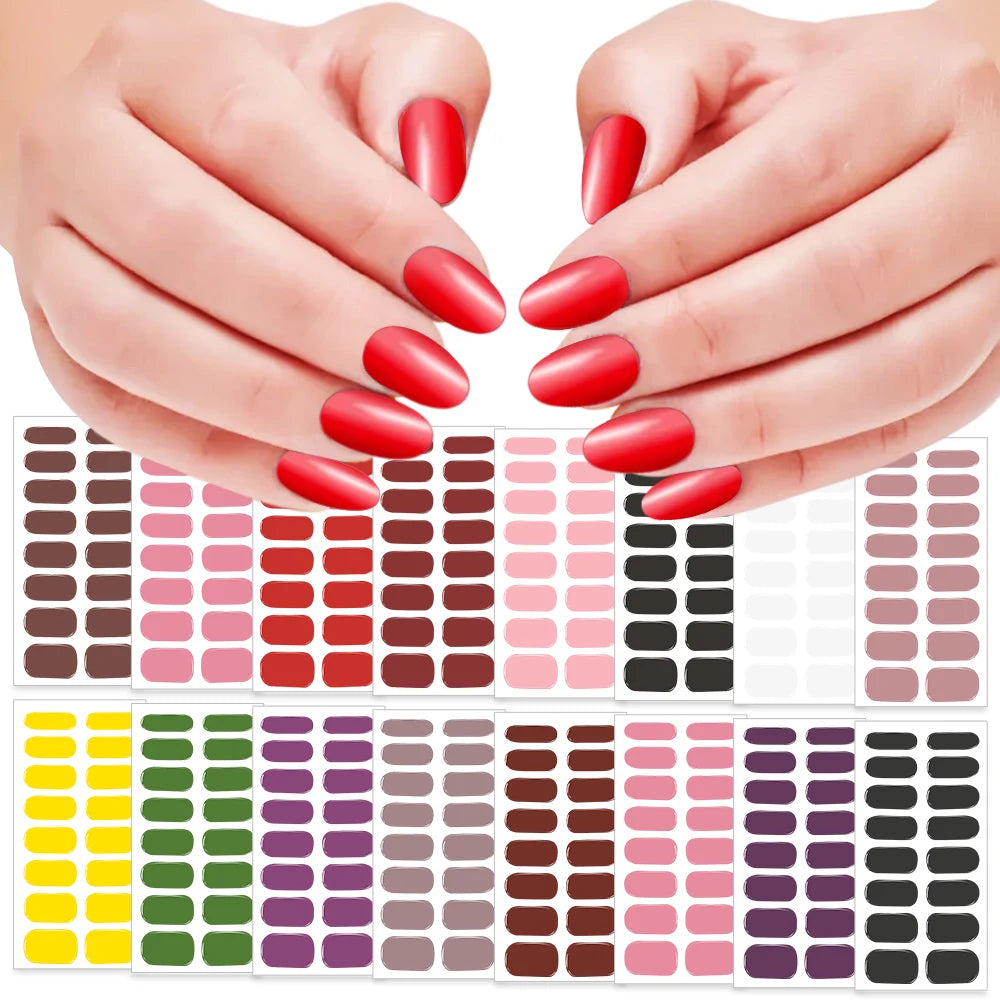 UV/LED Lamp Gel Nail Polish Wraps Long-Lasting Full Cover