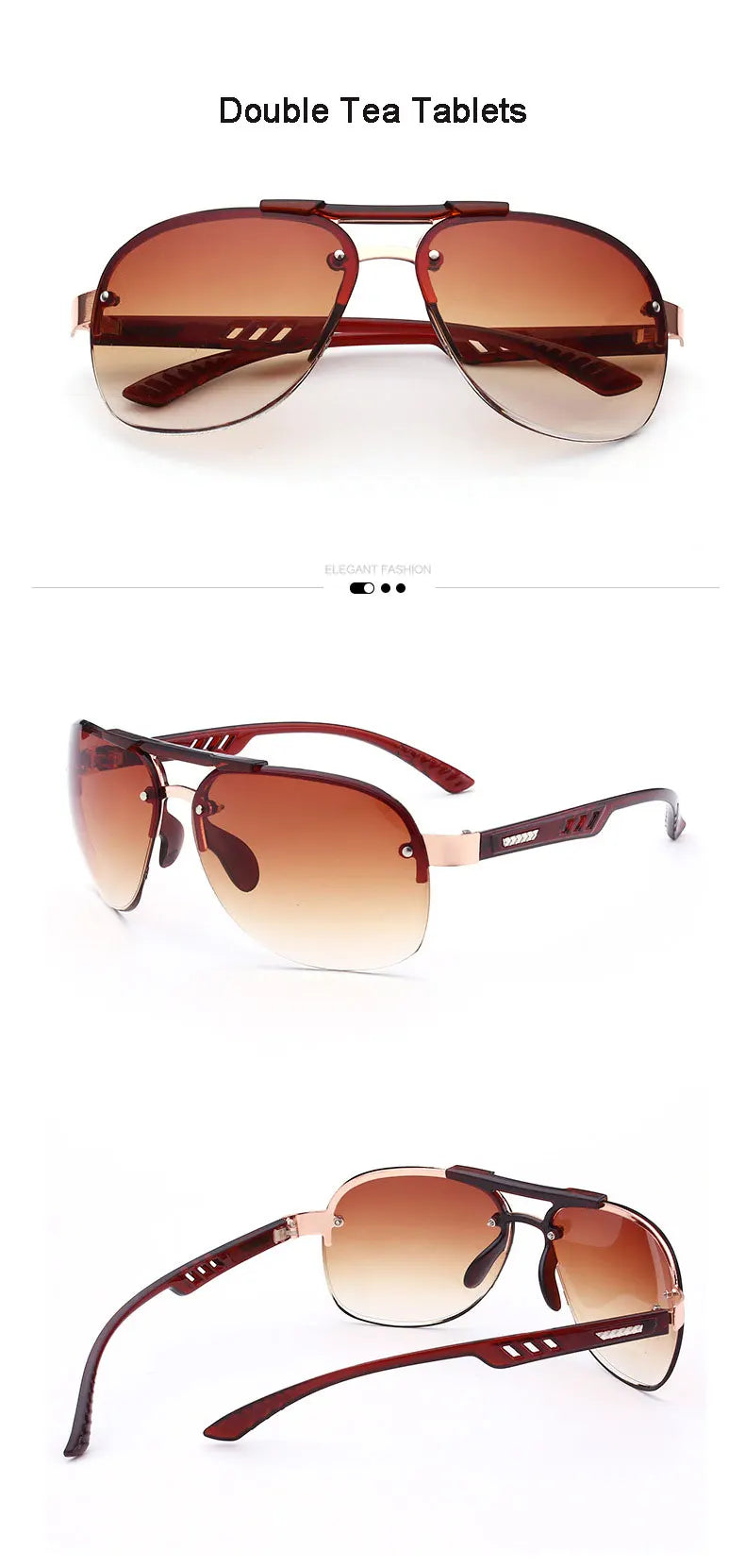 UV 400 Vintage Punk Rimless Rectangle Men Fashion Glasses