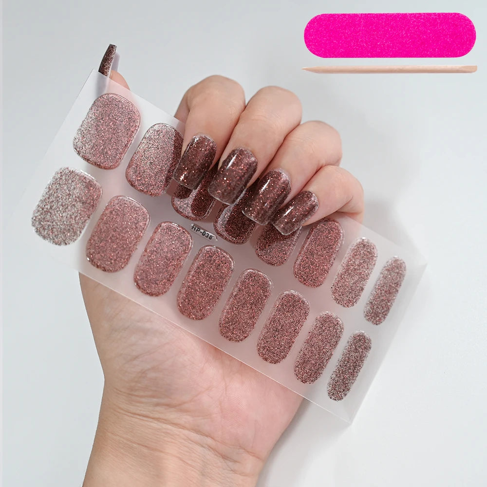 UV/LED Lamp Gel Nail Polish Wraps Long-Lasting Full Cover