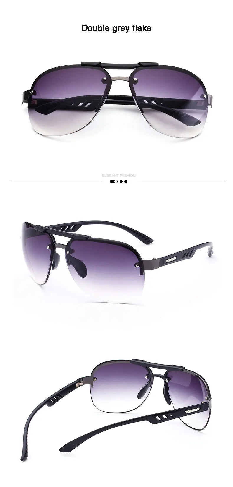UV 400 Vintage Punk Rimless Rectangle Men Fashion Glasses