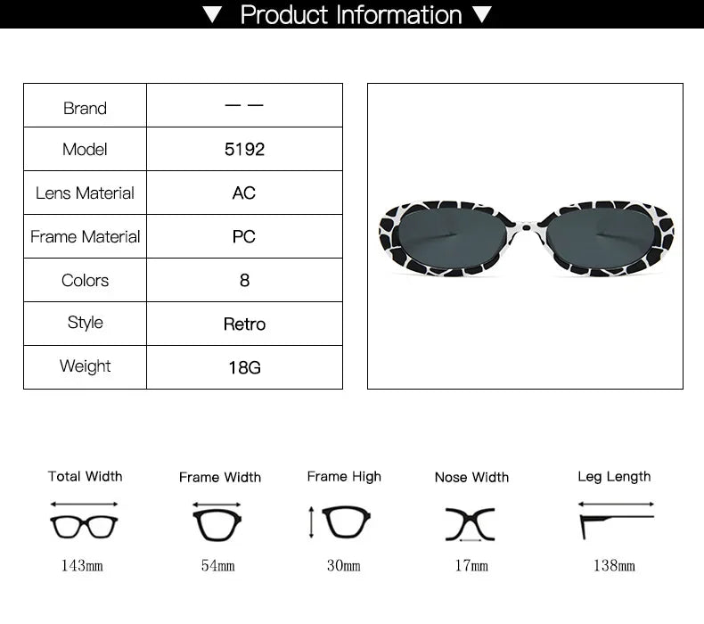 UV400 Vintage Oval Sunglasses For Women