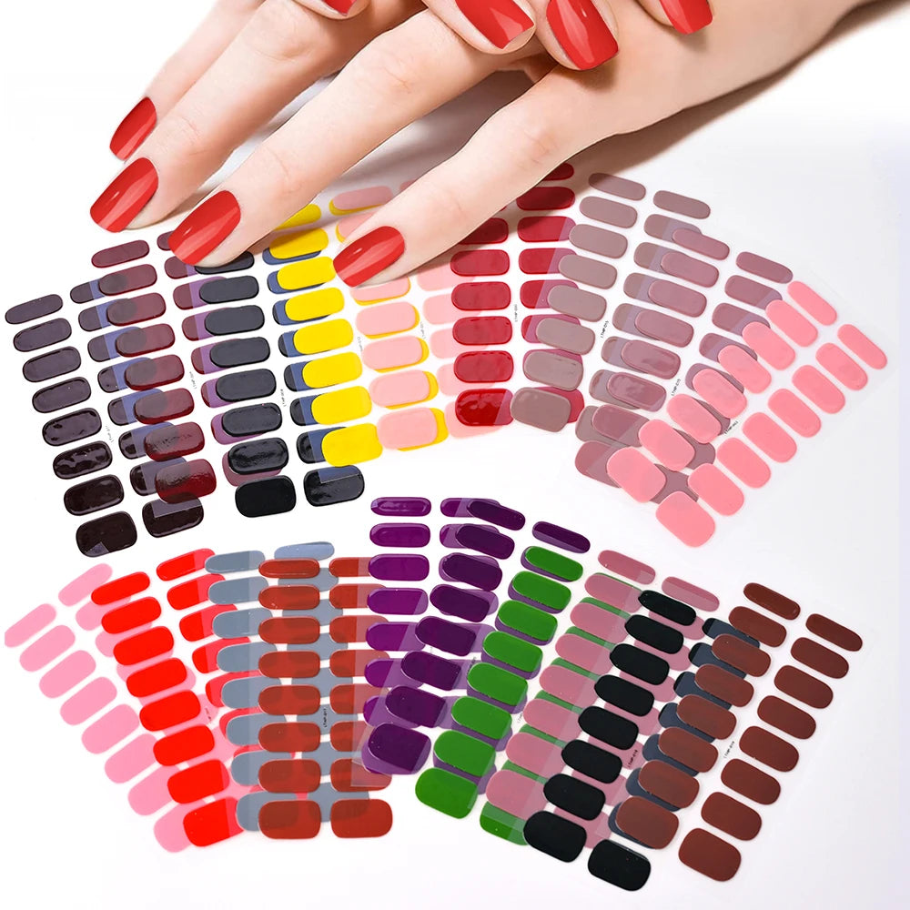 UV/LED Lamp Gel Nail Polish Wraps Long-Lasting Full Cover