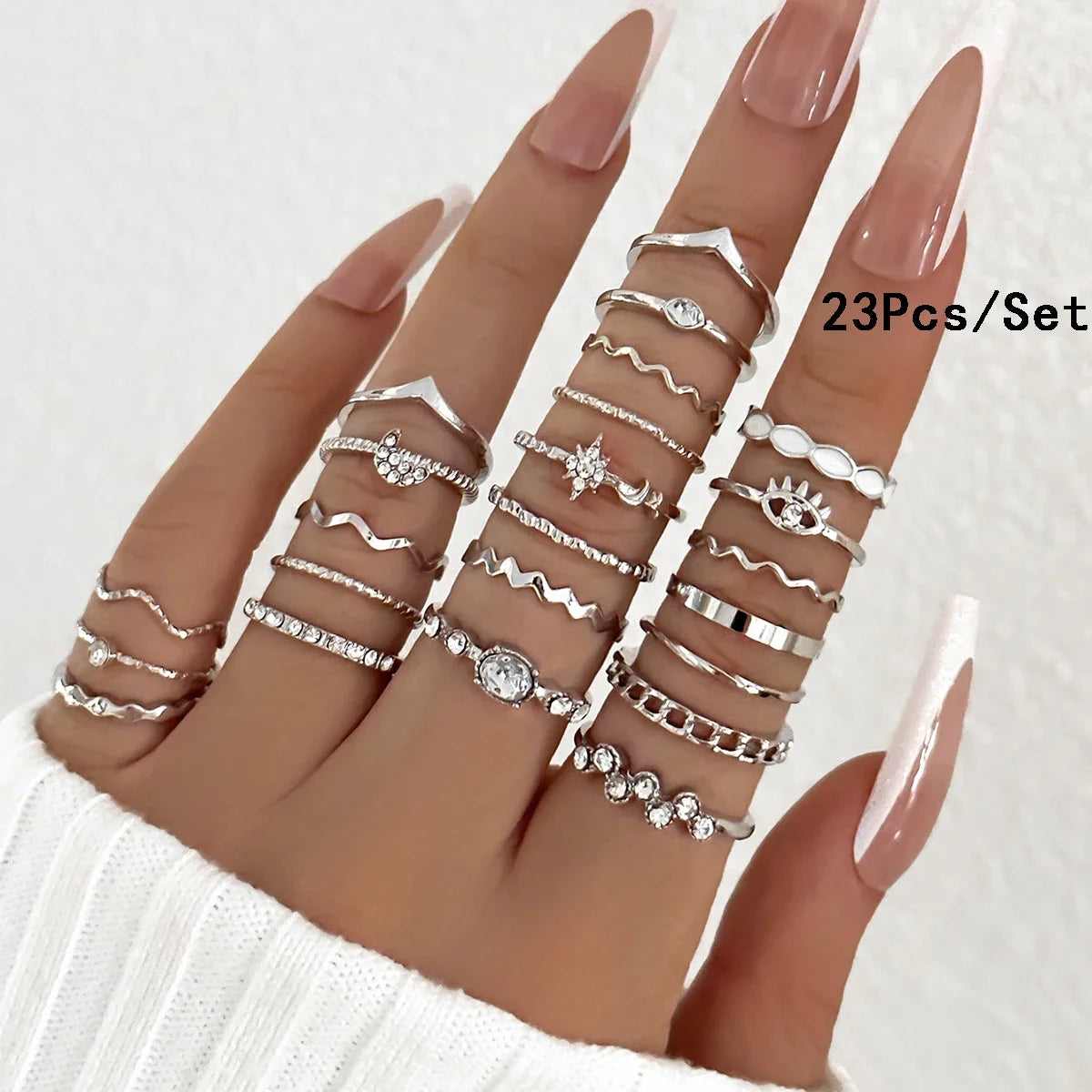 Bohemian Geometric Knuckle Rings Set For Women/Girls