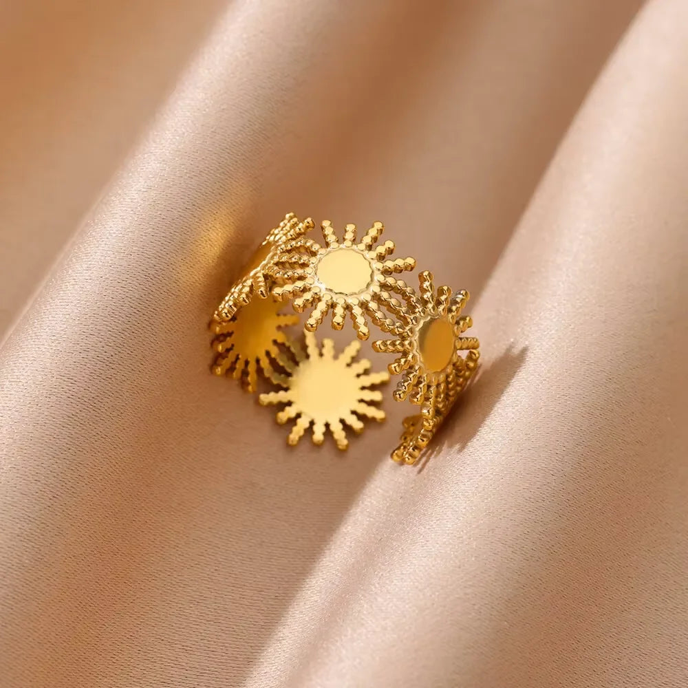Elegant Gold Stainless Steel Rings For Women