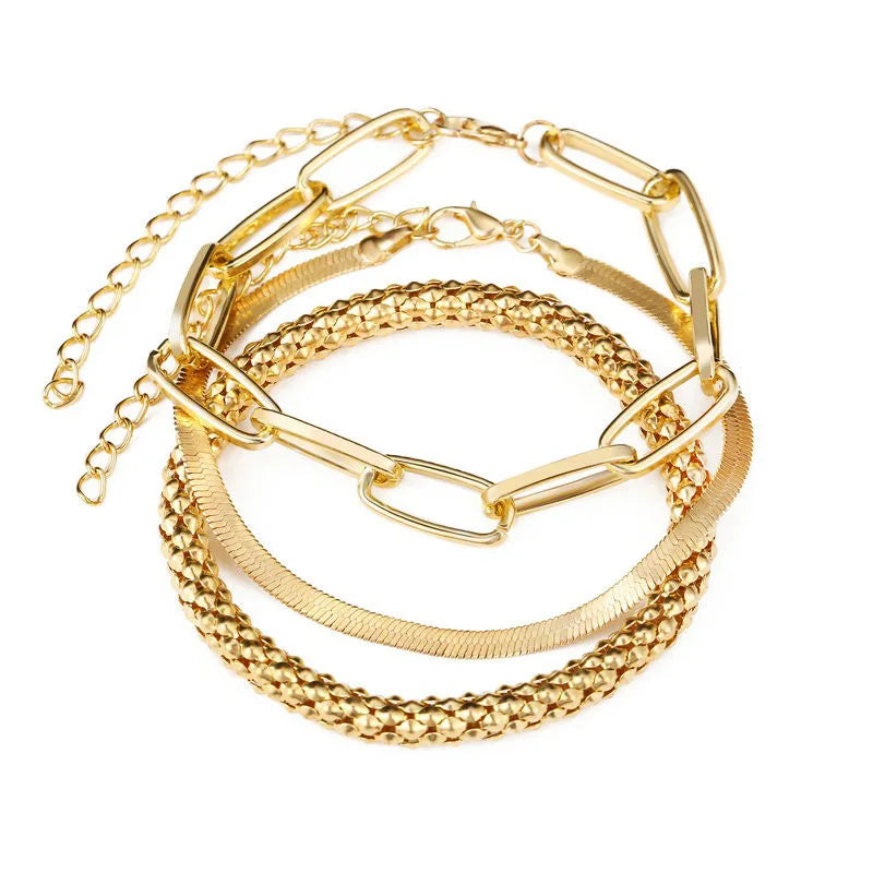 Gold Plated Bohemian Bracelet Set For Women