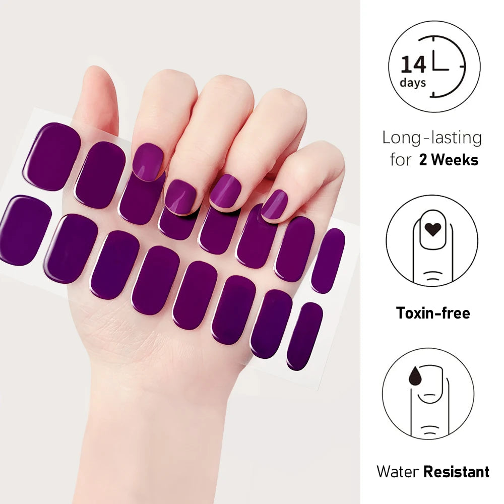 UV/LED Lamp Gel Nail Polish Wraps Long-Lasting Full Cover