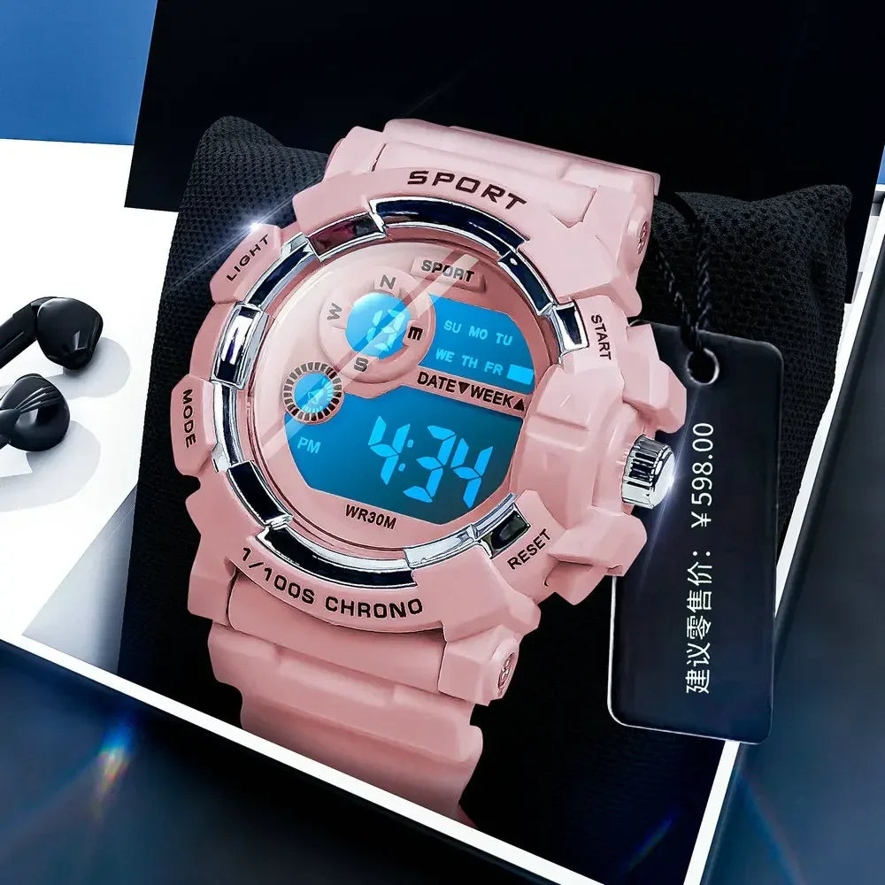 YIKAZE Waterproof Fashion Digital Sports Watch for Kids