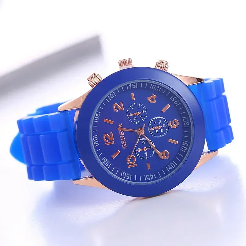 Silicone Strap Quartz Wrist Watch For Woman